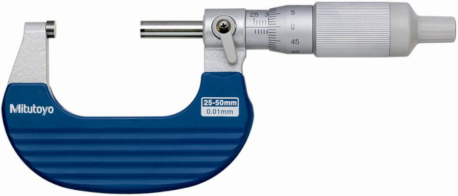 102-702: Analogový třmenový mikrometr s bubínkovou řechtačkou MITUTOYO 25-50/ 0,01mm