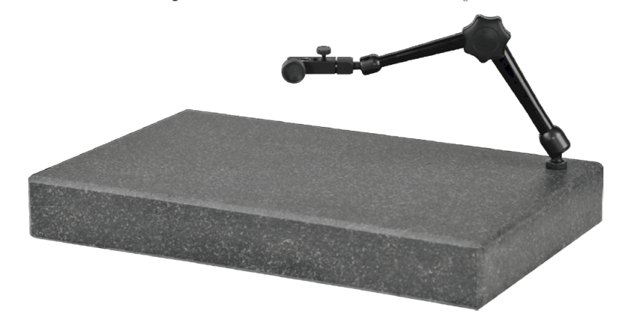 Univerzální žulová deska s 3D ramenem DIN 876/0 400 x 400 x 50 AR 285 měřicí rameno černé (HT-574-10)