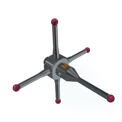 4cestný dotek M3 rubínová kulička Ø2,0 mm 04-M3-R2-L30-ML8/18,5-SWC1,5-BS MITUTOYO (K651163)