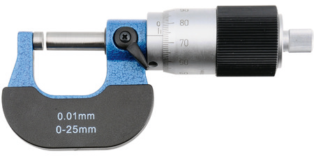 Analogový mikrometr HITEC s velkým bubínkem 25- 50/0,01 mm + nastavovací měrka (201-02)