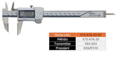 SET BT Digitální posuvné měřítko pro orýsování 0-150/0,01mm IP67 MITUTOYO (573-676-20-BT)