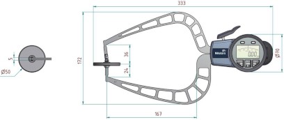 209-920: Digitální úchylkoměry s měřicími rameny pro
vnější měření MITUTOYO 0-50/0,02mm