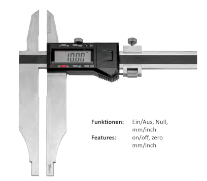 Digitální posuvné měřítko s nožovými doteky a jemným nastavením 300/0,01 mm/inch (HT-100-57)