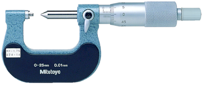 125-107: Třmenový mikrometr na měření závitů MITUTOYO 25-50/0,01mm