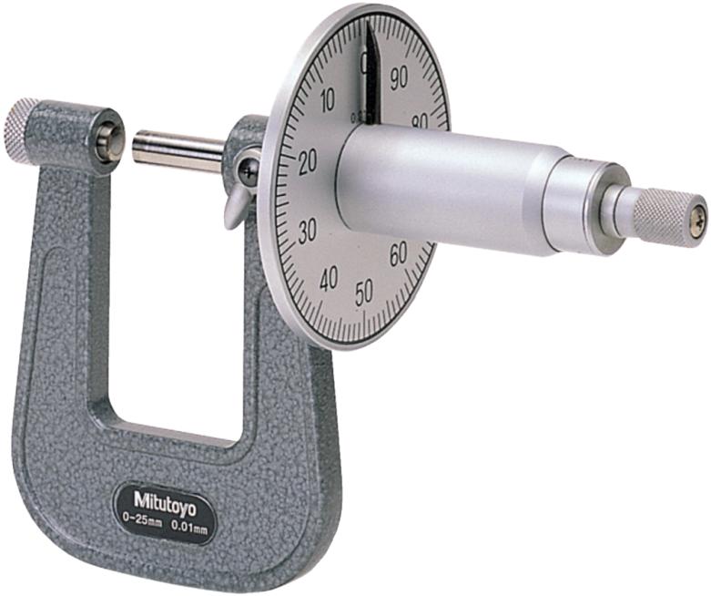 119-202: Třmenový mikrometr na měření tloušťky plechů s čiselníkem MITUTOYO 0-25/0,01mm