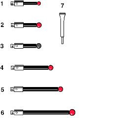 Sada doteků se závitem M2/M3 materiál rubín RENISHAW (A-5003-6151)