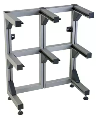 Regál pro čtyři palety, přípravky eco-fix, systém pro přijímání palet PRS CMM fixtures, eco-fix, Pallet Receiver System PRS KOMEG (K551343)