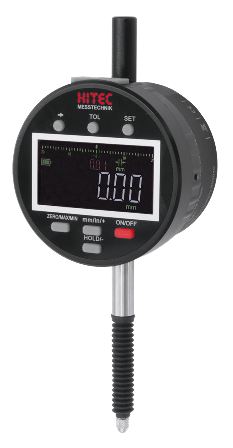 Digitální úchylkoměr HITEC 12,5/001 mm/inch s TOL, TIR, IP65, nabíjecí USB-C, Bluetooth  (HT-288-502)