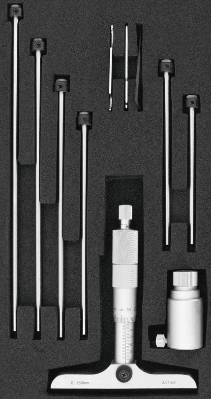 Mikrometrický hloubkoměr HITEC s výměnnými doteky 100/0,01 mm (130-78)