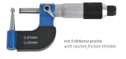 Analogový mikrometr pro měření zakřivených ploch 0-25/0,01 mm (HT-201-00)