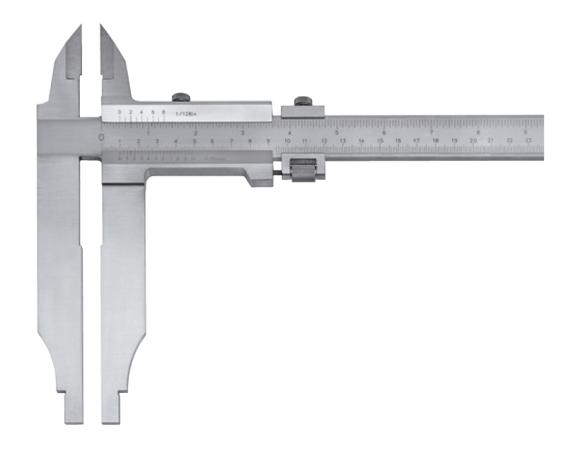 Posuvné měřítko HITEC oboustranné nožové čelisti pro vnitřní a vnější měření 300/0,05 mm/inch jemné nastavení (111-52)