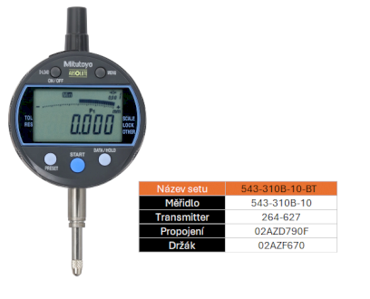 SET BT Digitální úchylkoměr ID-C 12,7/0,001mm IP42 pro dutinoměry, funkce TOL MITUTOYO (543-310B-10-BT)