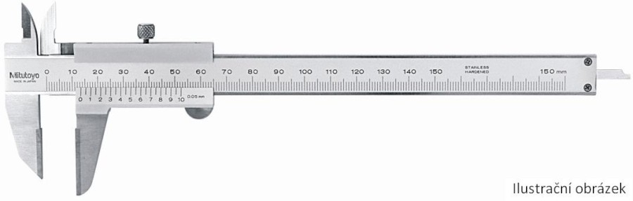 536-222: Analogové posuvné měřítko s Noniem MITUTOYO 0-200/0,05mm pro orýsování s čelistmi osazenými tvrdokovem