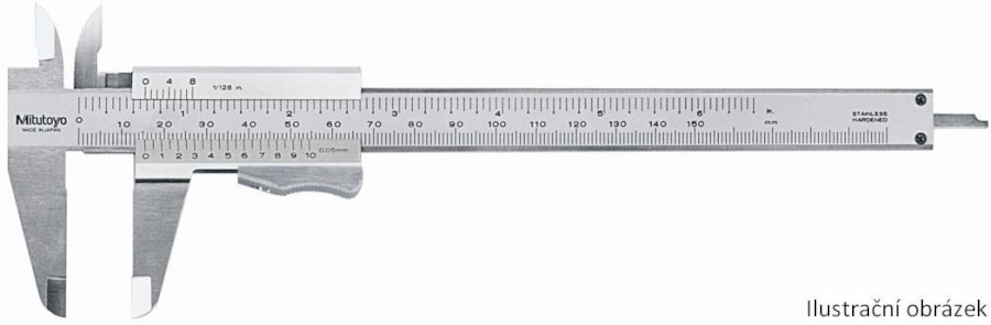 531-102: Analogové posuvné měřítko s Noniem MITUTOYO 0-200/0,05mm a aretací palcem