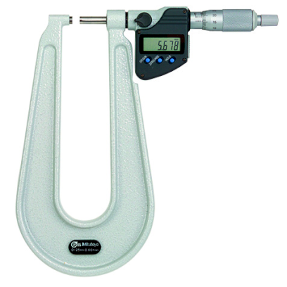 389-261-30: Digitální třmenový mikrometr na měření tloušťky plechů MITUTOYO
0-25/0,001mm