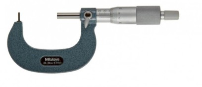 115-303: Třmenový mikrometr s kulovým nebo válcovým pevným dotekem
MITUTOYO 25-50/0,01mm