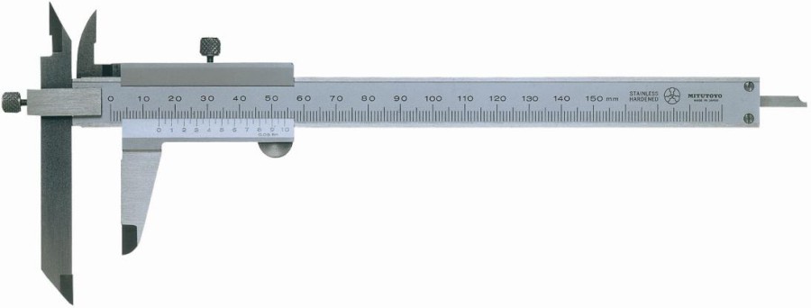 536-101: Analogové posuvné měřítko s Noniem MITUTOYO 0-150/0,05mm s odsazenými čelistmi