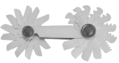 Závitové měrky HITEC ocelové 58 listů 0,25-6,00 / 4-62 / 8-28   60° metrické / 55° Whitworth / 55° trubkový (303-15)