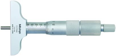 129-155: Analogový mikrometrický hloubokoměr MITUTOYO s výměnnýmí nástavci 0-25/0,01 mm