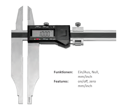 Digitální posuvné měřítko s nožovými doteky a jemným nastavením 1000/0,01 mm/inch (HT-100-60)