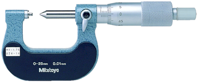 125-112: Třmenový mikrometr na měření závitů MITUTOYO 50-75/0,01mm