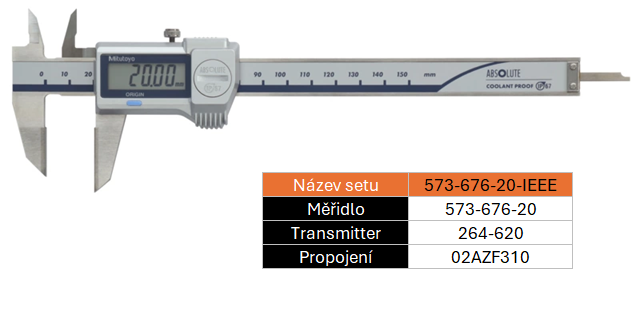 SET UW Digitální posuvné měřítko pro orýsování 0-150/0,01mm IP67 MITUTOYO (573-676-20-IEEE)