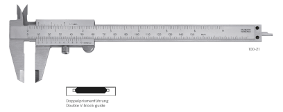 Posuvné měřítko HITEC »Deluxe« bez paralaxy s dvojitým V vedením 150/0,02 mm/inch (101-21)