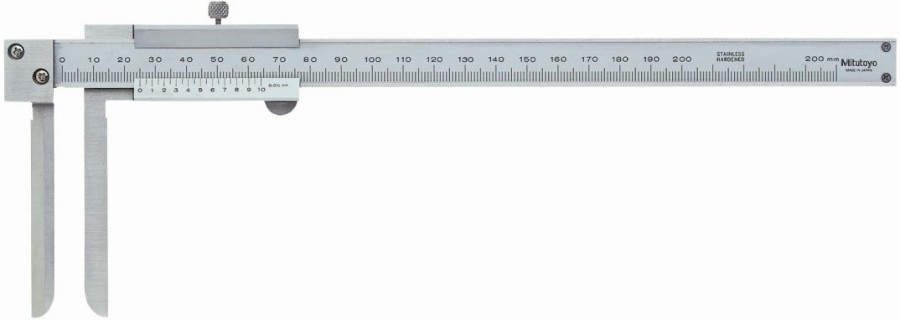 536-142: Analogové posuvné měřítko s Noniem MITUTOYO 10-200/0,05mm s čelistmi s nožovou hranou