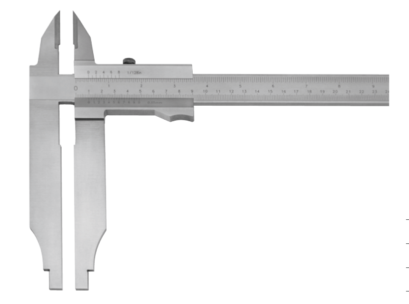 Posuvné měřítko HITEC oboustranné pro vnitřní a vnější měření 250/0,05 mm/inch (111-21)