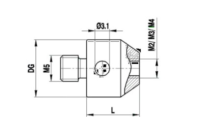 Závitový adaptér závit M2/M5 materiál nerezová ocel délka 10mm RENISHAW (A-5555-0226)