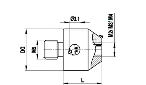 Závitový adaptér závit M2/M5 materiál nerezová ocel délka 10mm RENISHAW (A-5555-0226)