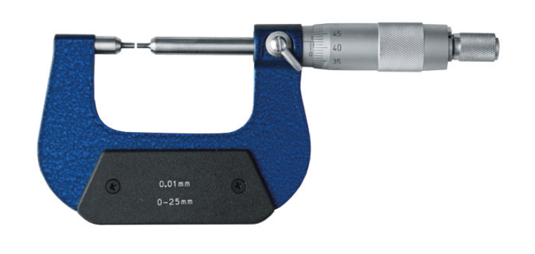 Analogový mikrometr HITEC s zúženými doteky 75 - 100/0,01 mm + nastavovací měrka (200-93)