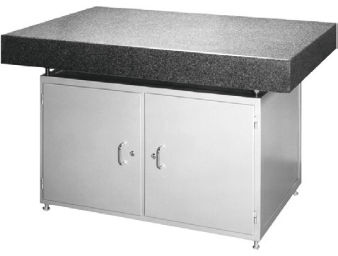 Granitová deska se stojanem a skříňkou + šuplík DIN 876/1  - 2000 x 1000 x 220 mm (556-12)